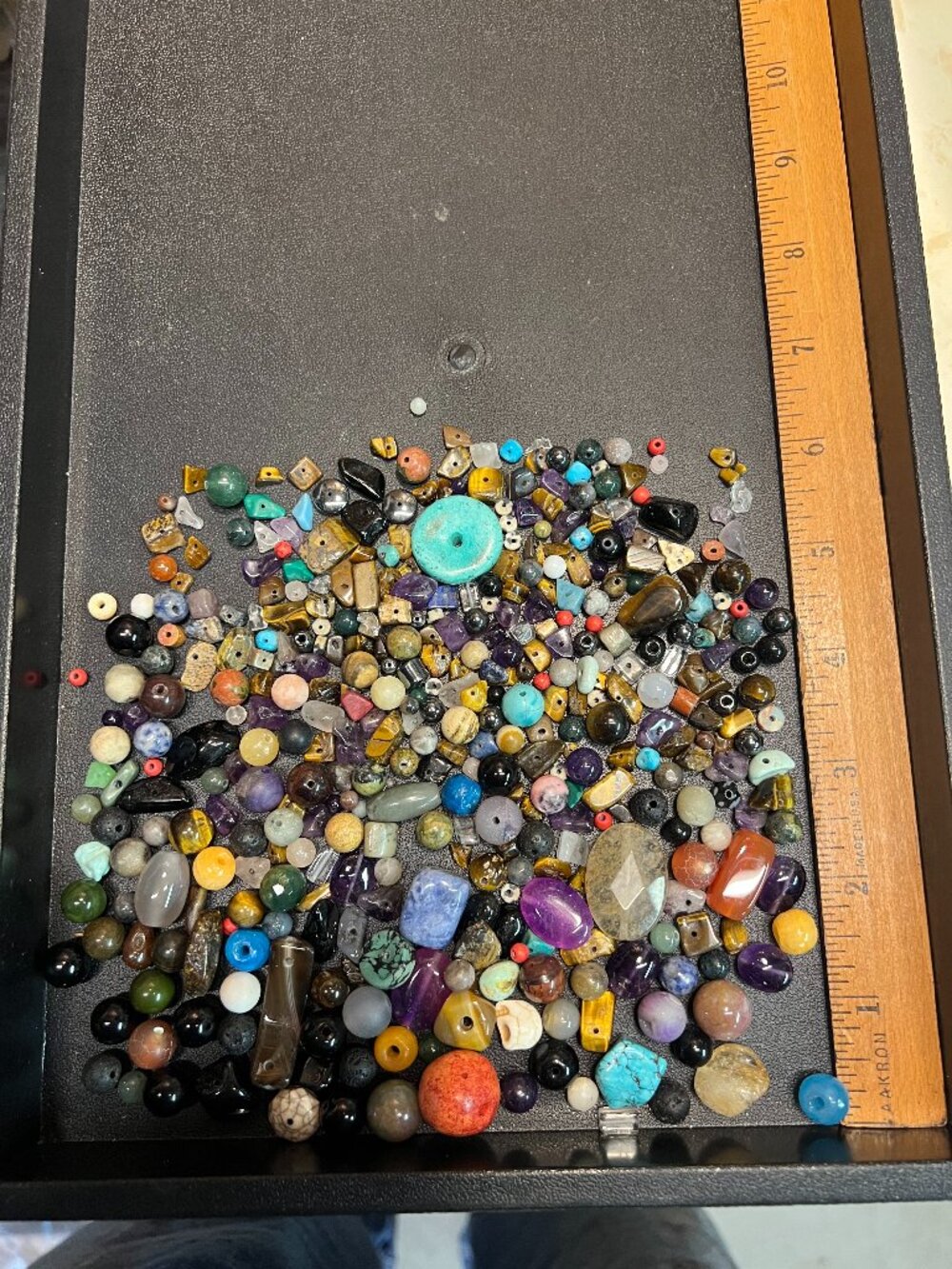 1/2 pound stone/gemstone craft bead mix Lot J